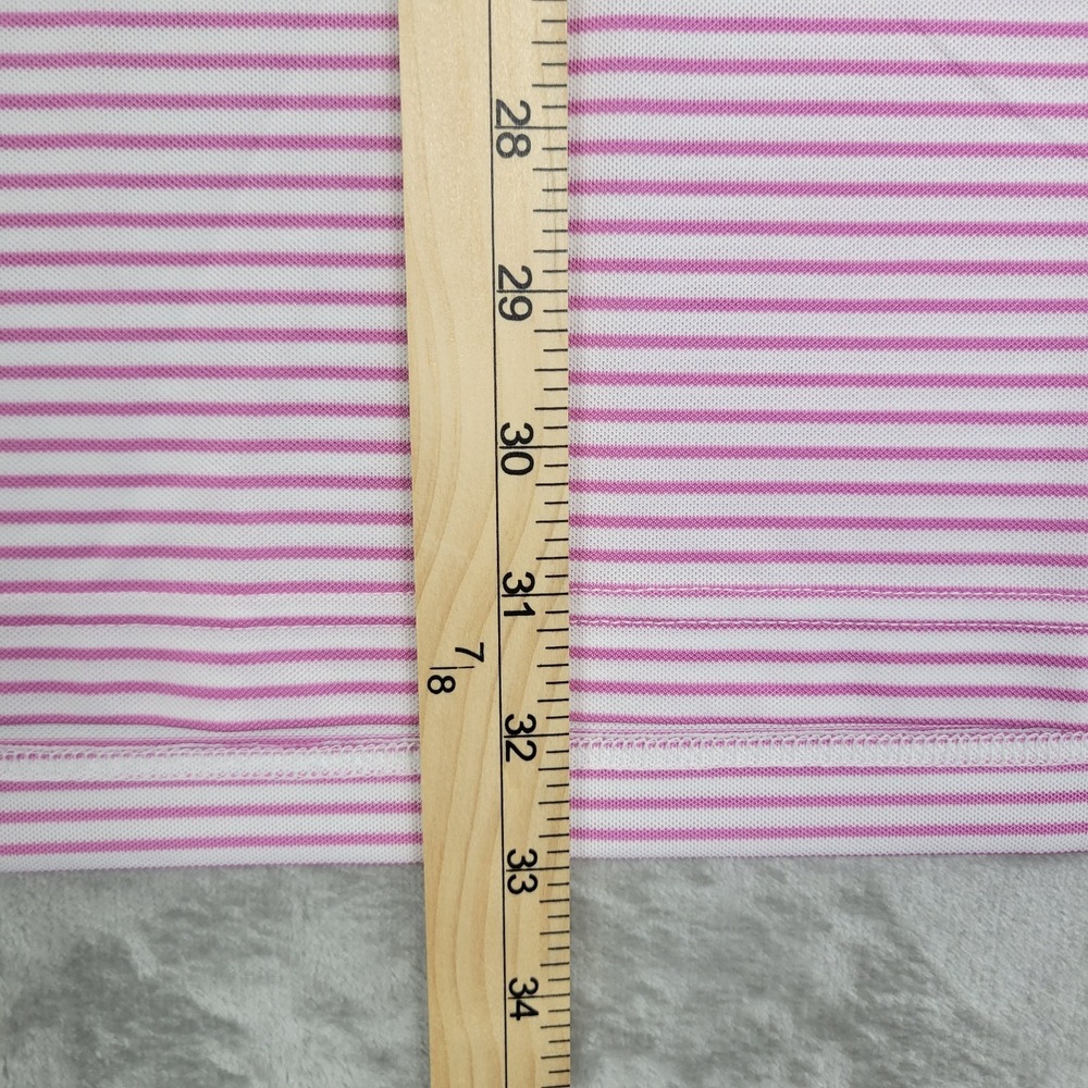 Donald Ross Golf Polo Purple White Striped Performance Men's Large Logo (NWT) - Picture 7 of 8